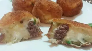 مقبلة البطاطا المحشية باللحم والجبن ولا أروع