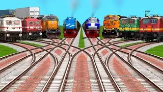 8 Extreme Trains Running At Animated Bumpy Train Tracks | indian railways | train sim world 5