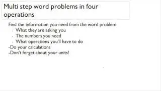 Multi-step word problems in four operations