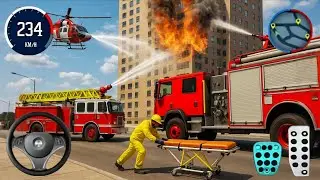 City Fire Engine Rescue Simulator - 911 US Emergency Fire Engine Driving 3D : Android Gameplay