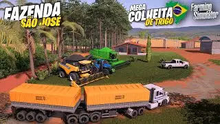 MEGA COLHEITA DE TRIGO│Fazenda S&atilde;o Jos&eacute;│Simulando Vida Real│Farming Simulator 22