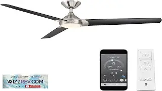 Zelda Indoor and Outdoor 3 Blade Smart Ceiling Fan 60in Brushed Nickel Matte
