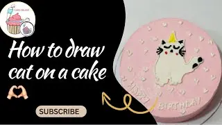 How to make cute cat on cake tutorial