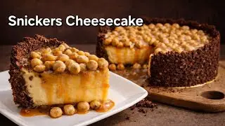 No-Bake Snickers Cheesecake | Homemade Caramel