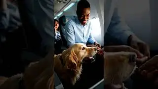 Trusting Eyes: Calm Service Dog Comforts Passengers on Flight ✈️