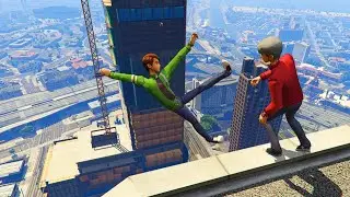 GTA 5 SUPERHEROES RAGDOLLS ALBEDO BEN 10 & SPIDERMAN (EUPHORIA PHYSICS)