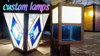 Building stained glass hanging and poll lamps indoors outdoors. Wiring lamps, remote 