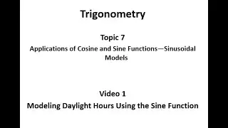 Using the Sine Function to Model Daylight Hours.