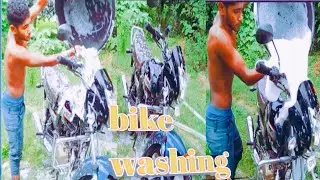 Bike washing cleaning bike polish making Abhishek M2 vlogs//