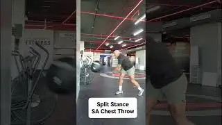 Medicine Ball Split Stance Single Arm Chest Throw