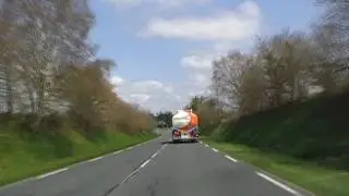 Driving On The D787 From The Pont Melvez Railway Crossing To Mousteru, Brittany, France