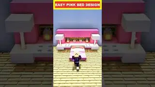 EASY PINK BED DESIGN 🛏️👌 ! MINECRAFT !  #short #shorts