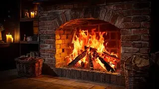 February Retreat Night by the Fireplace. Cozy Burning Logs for Cheerful Mood & Deep Relax | 4K 10 Hr