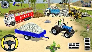 🔴Drive JCB and Uploading 🪨🏗️ Stone From Dumper Truck in Game #truck #jcb #tractor #dumper #games