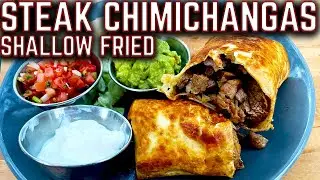 HOW TO SHALLOW FRY ON THE GRIDDLE! THE BEST STEAK CHIMICHANGAS - BONUS: NEW DALSTRONG SPATULA KNIFE