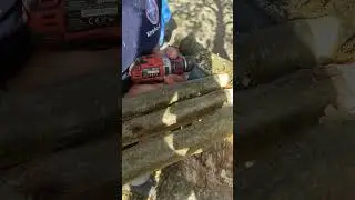Using a Tenon Cutter for Round Mortises in Small Logs &mdash; Rustic Bench DIY