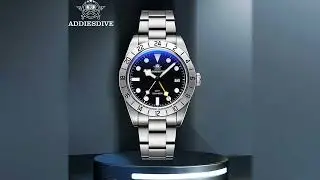 #ADDIESDIVE GMT Watch for Men Waterproof 200m Diving Men&lsquo;s Watch BGW9 Blue Luminous 316L Stainless
