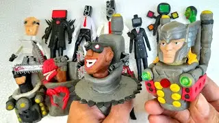 Box full of 5 skibidi toilet SAW, THOR toilet,Chainsaw speakerman camera man titan tv  | satisfying