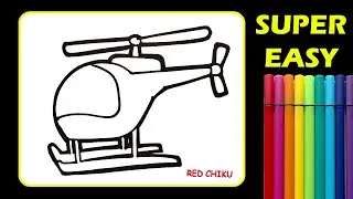 Super Easy Helicopter Drawing For Kids || Step By Step