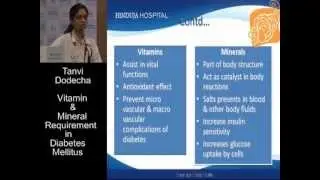 Vitamin & Mineral Requirements in Diabetes - Webinar by Hinduja Hospital