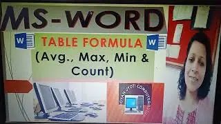 MS-WORD : Table Formula:- Avg., Max., Min. & Count...🖥️