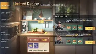 Undawn|Guide/Tutorial|New Update-Event time:2023/11/09-22 (Limited Recipe) Part 8