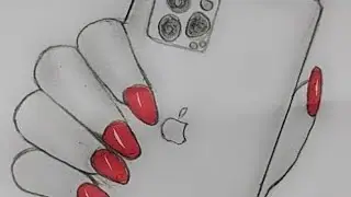 How to draw a hand holding  a phone or phone 12 pro max holding in hand:-pencil sketch,Art tutorial