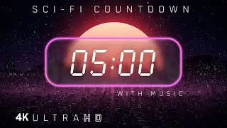 ⚡5 Minute | 80s SciFi Countdown Timer | Synthwave soundtrack 4K UHD ⚡