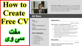 How to Create a Free CV (Resume)📝 | Expert Tips & Templates🌟 | in URDU HINDI 🚀