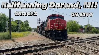 Railfanning Durand, MI! CN A492 & CN E251! (ES40DC & SD-70M2)