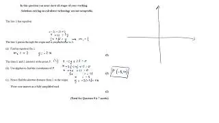 Equation of lines, point of intersection and distance in an A2 questionsA2 Question