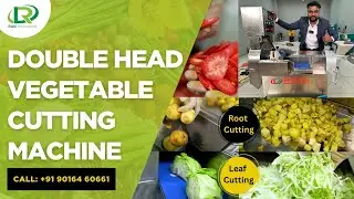 Multi Function Double Head Vegetable Cutting Machine 🍆🥦 Commercial Root & Leafy Vegetable Cutting 🥕🌿