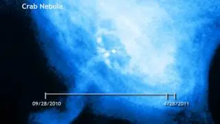 CRAB NEBULA time lapse pulsating material