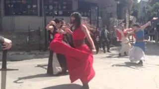 Medieval style dancing and music in Carcassonne, France