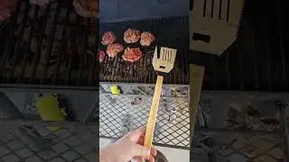 Cooking burgers on my Oklahoma, Joe smoker direct. Heat cooking. flip fork #grillingburgers