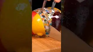 Liquid Terrazzo Fruit Slice &mdash; Macro ASMR #ASMR #Macro #Satisfying