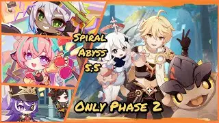 Varesa & Pyro Mc Overloaded - Spiral Abyss 5.5 Only Phase 2 #genshinimpact #varesa #aether #pyro
