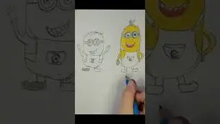 I draw minions step by step/ Миньоны я рисую шаг за шагом #Shorts