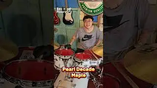 🥁กลองชุด Pearl Decade Maple สีขาว White Satin พร้อมอัพเกรด หนังกลอง EVANS Hydraulic Red ยกชุด