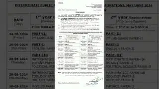 #tsbie inter exams time table 2024 #mpc #bipcvlogs #telangana #cec #hec