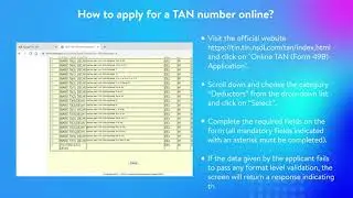 How to apply for a TAN number online?  | FinacBooks