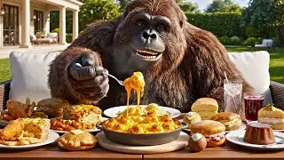 BIGFOOT ASMR MUKBANG 🐾🇬🇧 | FISH & CHIPS, SHEPHERD&rsquo;S PIE, STICKY TOFFEE PUDDING,CHICKEN TIKKA & MORE!