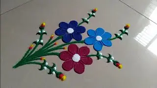Simple and sobar,  very easy rangoli design by Jyoti Raut rangoli