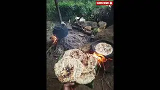 On a rainy day, I picked bread from the garden./වැස්ස දවසේ වත්තේ පැලේ රොටි ඉව්වා 🌧️🍃😍#bread#cooking