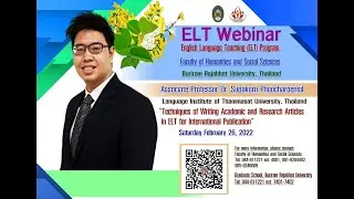&ldquo;Techniques of Writing Academic and Research Articles in ELT for International Publication&rdquo;