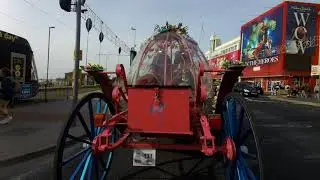 Blackpool prom walk very busy 5pm  in april