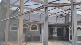 pool screen repair on side wall