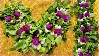 Tulsi Sevanthi Garland | Easy Flower Mala Making Tutorial | Festival |Aaradhan Arts #diy #youtube