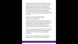 KDMC Property Tax  Know How to Pay Online Tax, Bills, and More