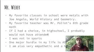Getting to know Mr. Weber